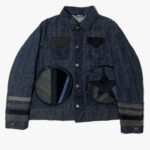 Cotton denim jacket with hand stitch